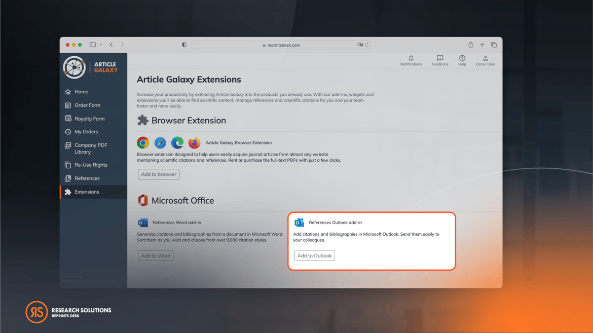 08_Addition of Outlook Add-in the Extensions page
